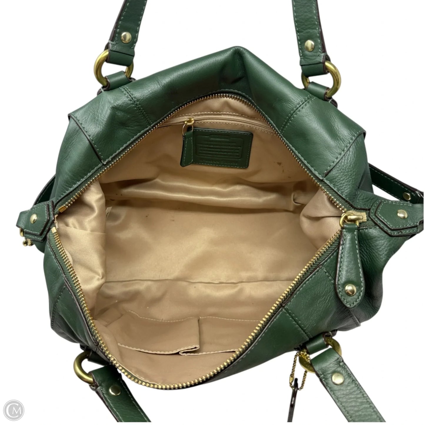 Campbell Leather Satchel Designer By Coach, Size: Large