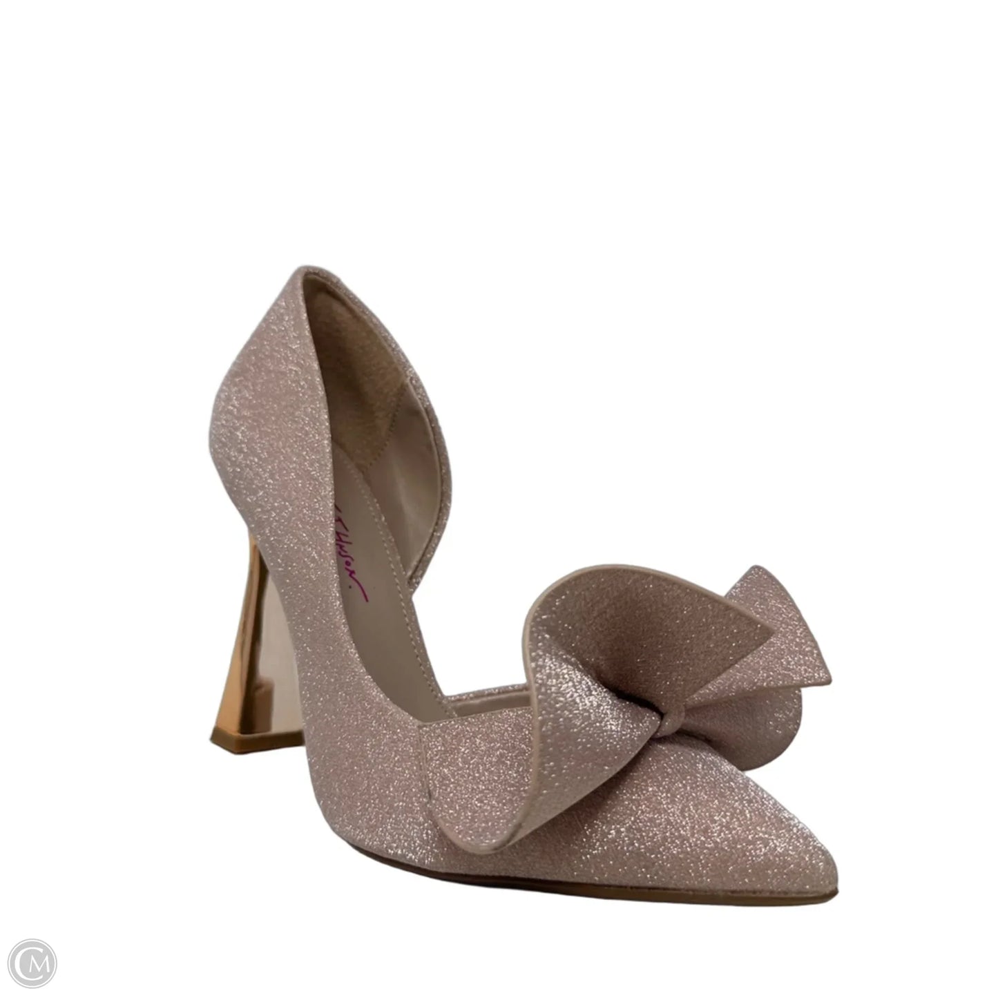Nobble Glitter Bow Pumps By Betsey Johnson In Pink, Size: 8
