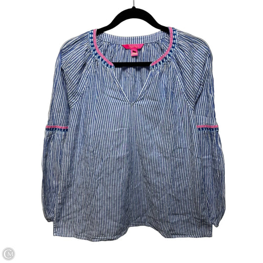 Top Long Sleeve Designer By Lilly Pulitzer In Striped Pattern, Size: M