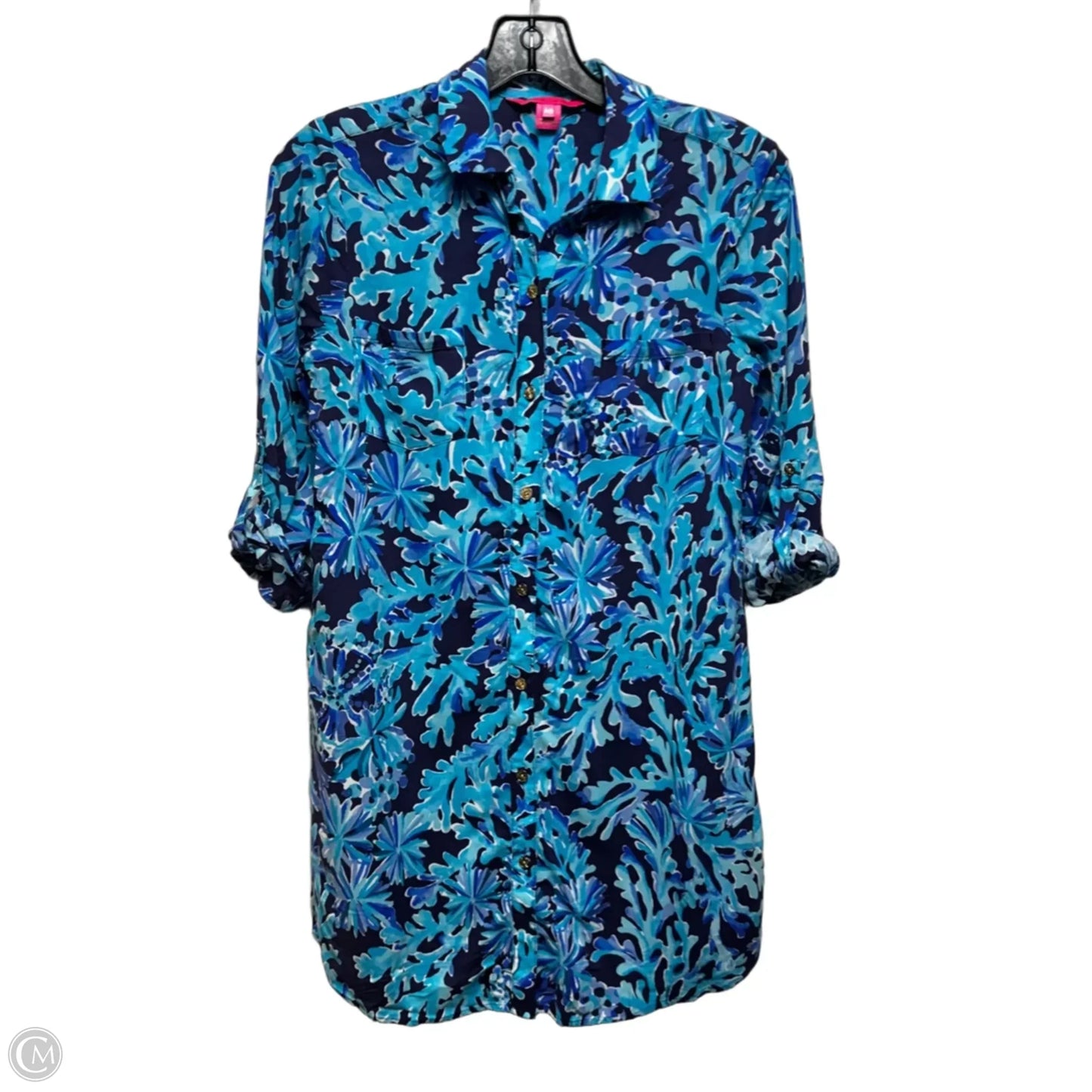 Natalie Tunic Designer By Lilly Pulitzer In Blue & Grey, Size: XXS