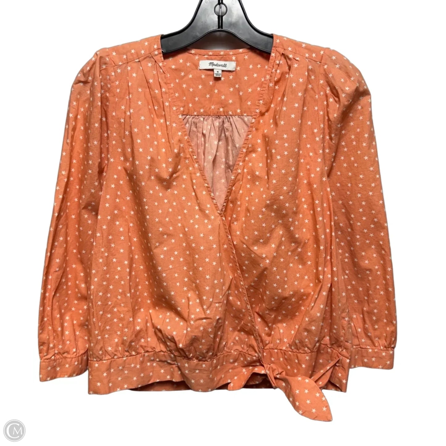 Stars Top Long Sleeve By Madewell In Orange & White, Size: M
