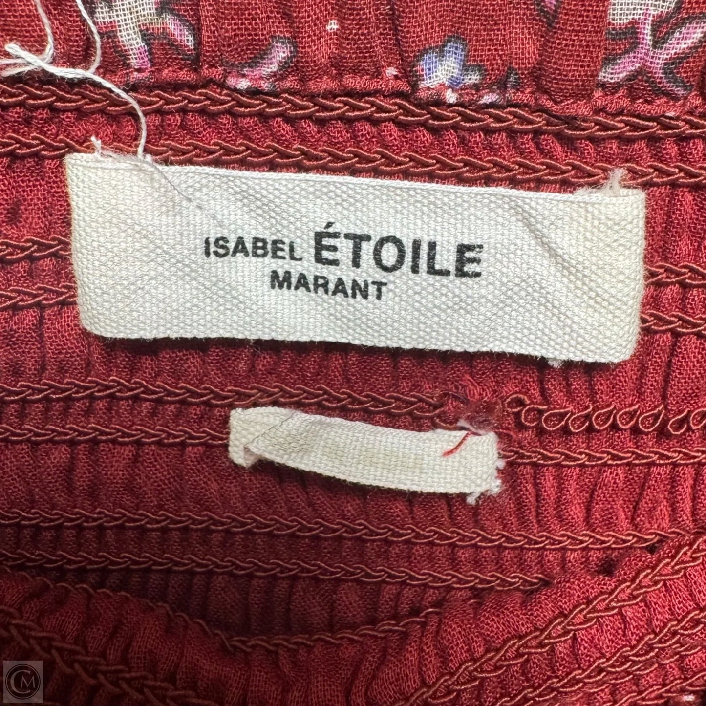 Smocked Skirt Designer By Isabel Marant Etoile In Maroon, Size: Xs (36)