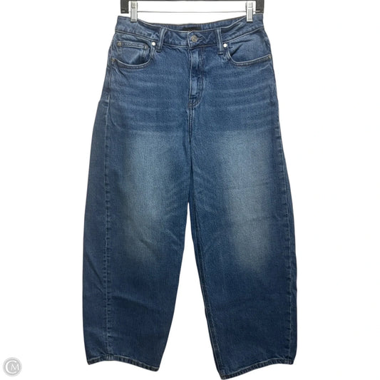 Bella Stretch Barrel Leg Jeans 28” By Quince In Atlantic Blue Denim, Size: 8