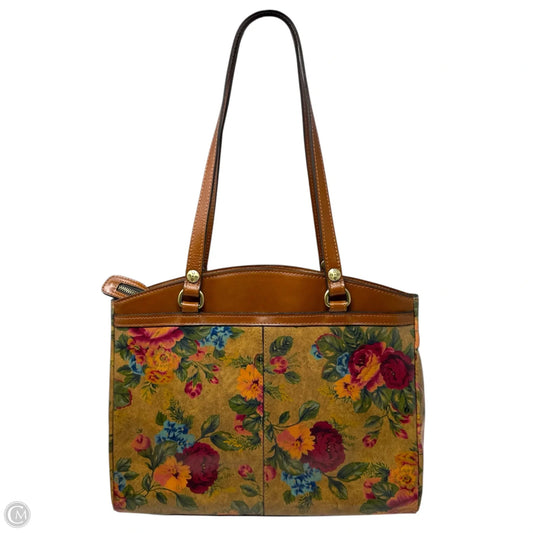 Vintage Victorian Garden Poppy Tote Designer By Patricia Nash, Size: Large