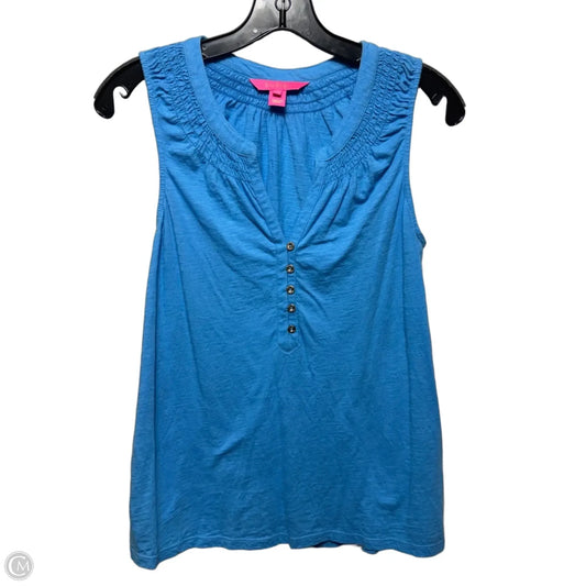 Top Sleeveless Designer By Lilly Pulitzer In Blue, Size: M