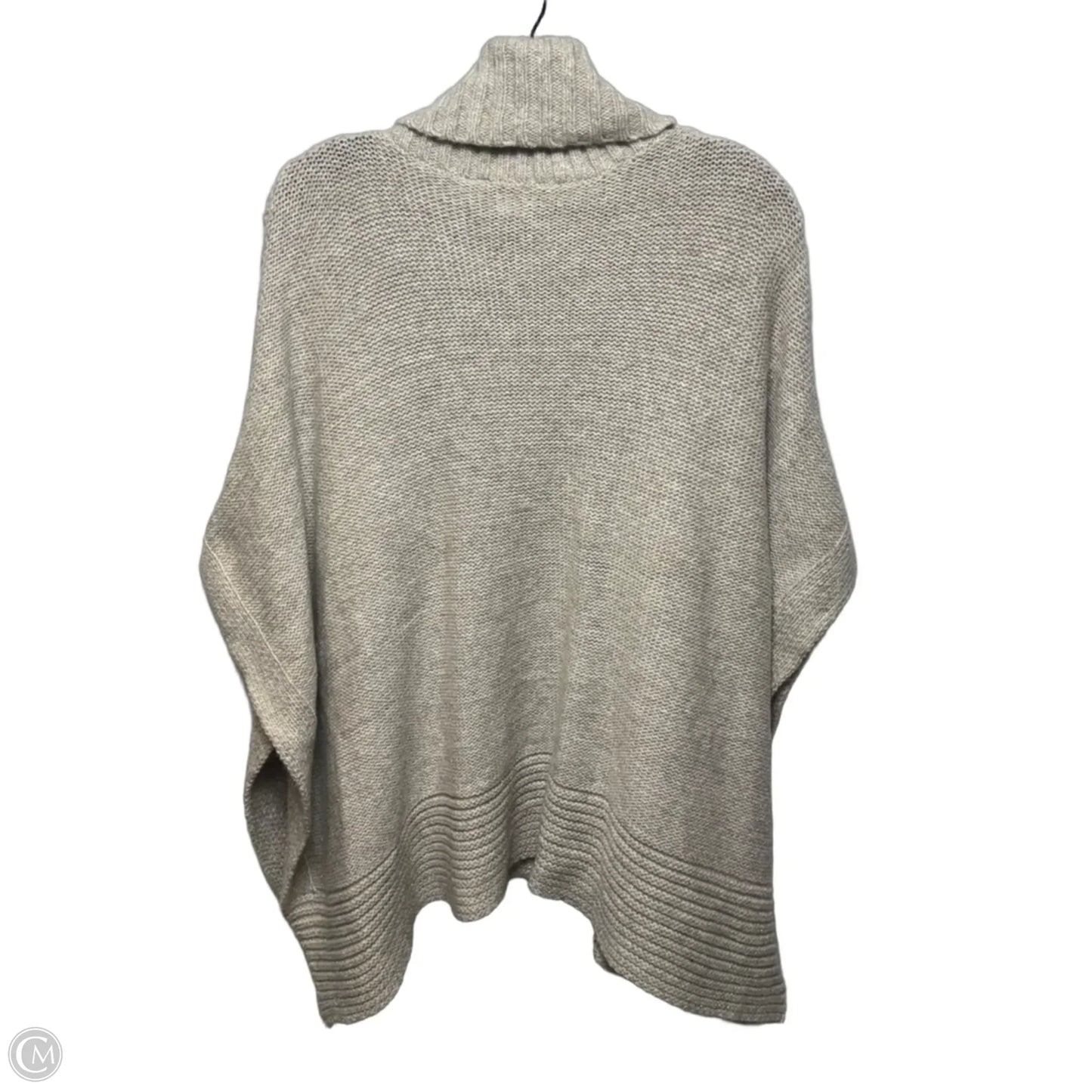 Cable Knit Poncho Sweater By Simply Vera In Beige, Size: XS/S
