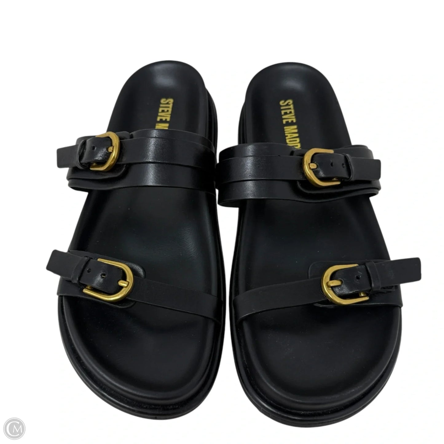 Zina Slide Sandals By Steve Madden In Black, Size: 8.5