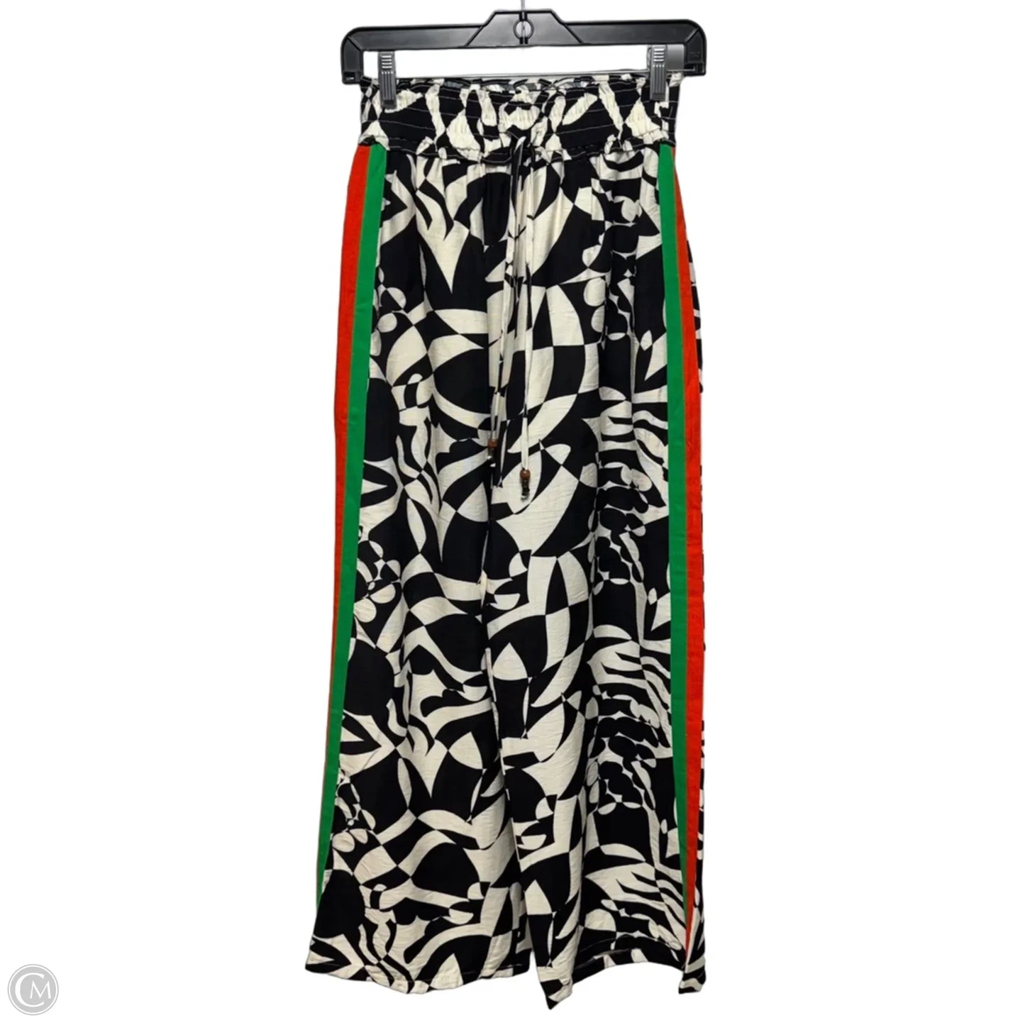 Pants Wide Leg By Thml In Black & Cream, Size: Xs