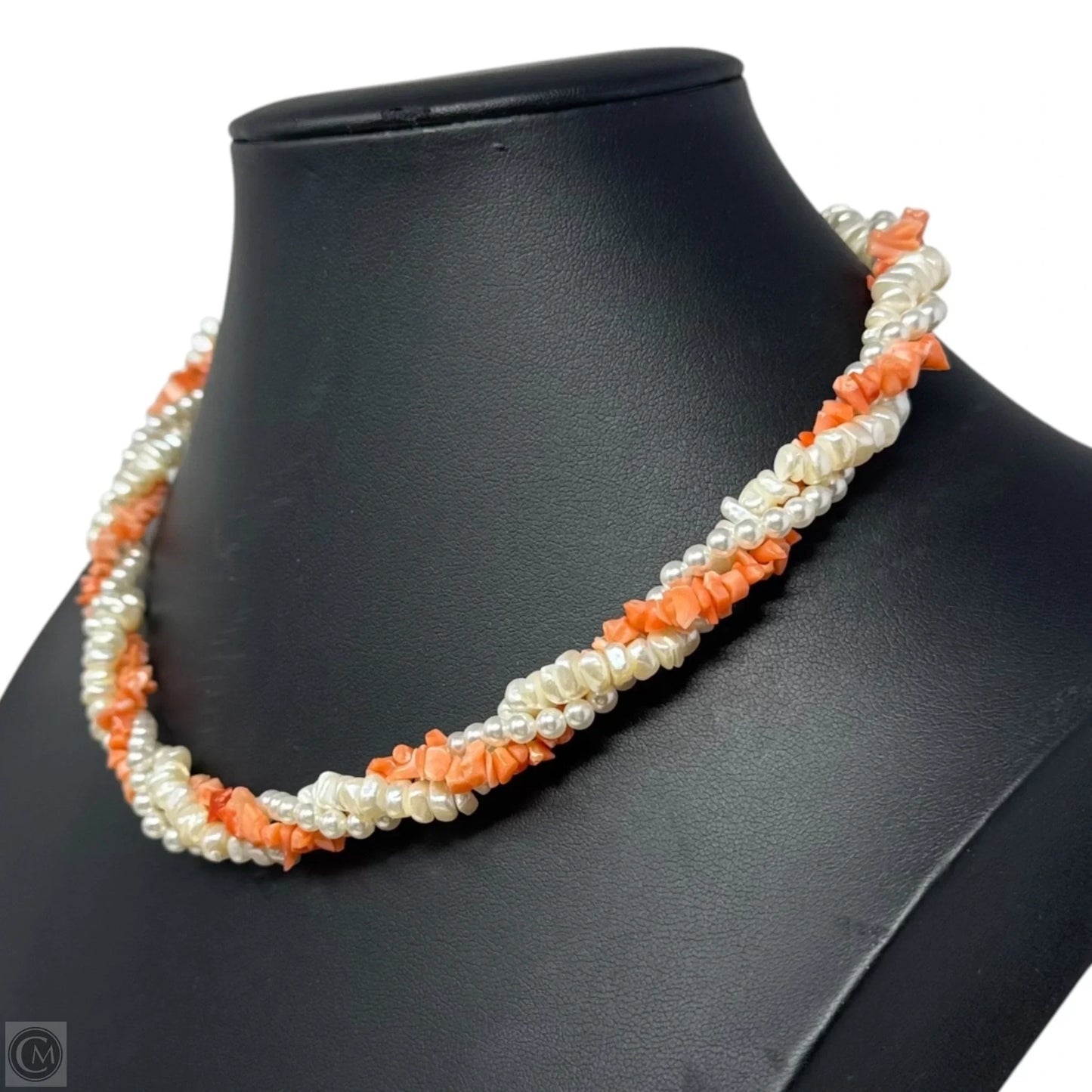 Faux Pearl Twist Collar Necklace