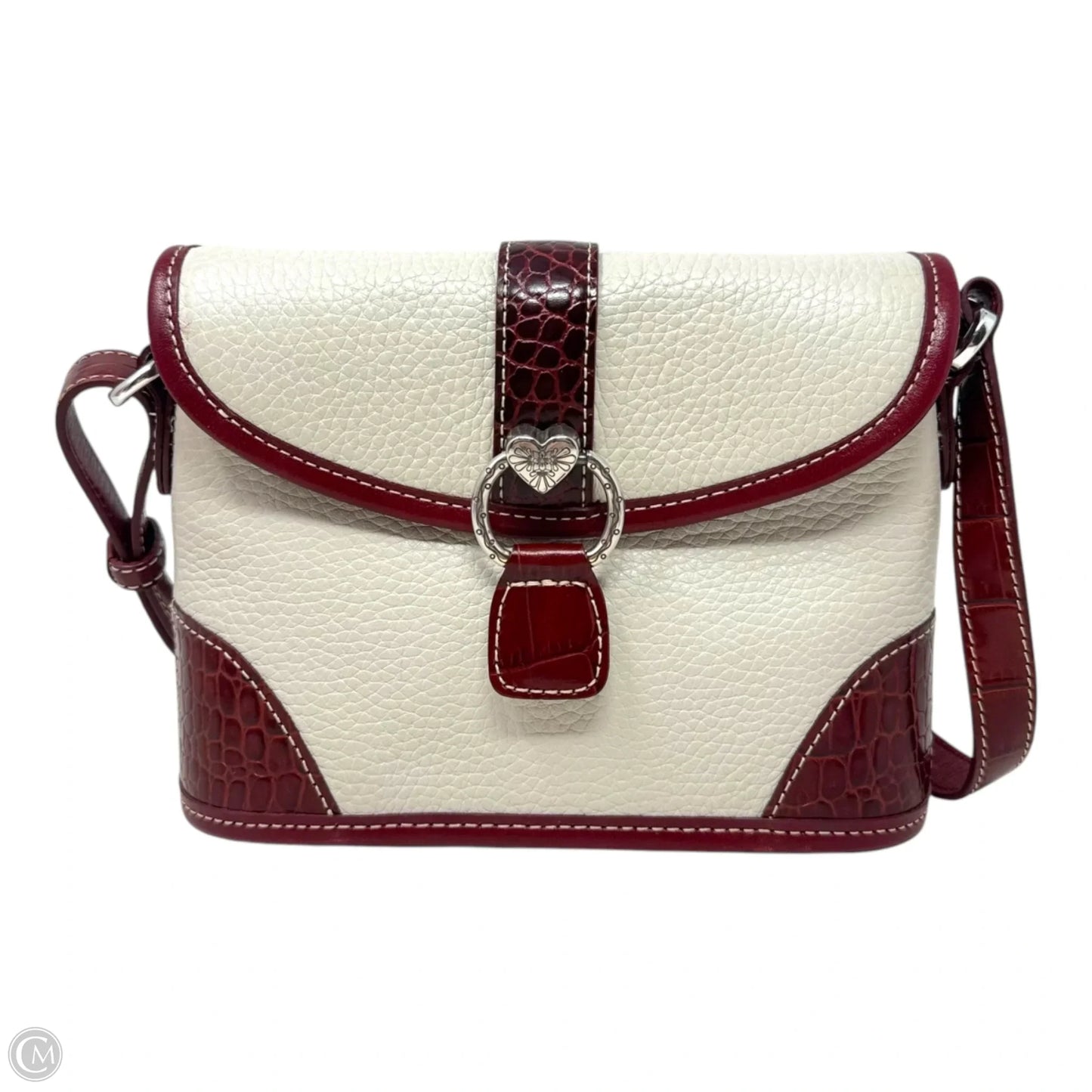 Vintage Croc Trim Crossbody Leather By Brighton, Size: Small