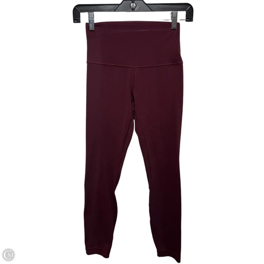 Athletic Leggings By Lululemon In Maroon, Size: 4