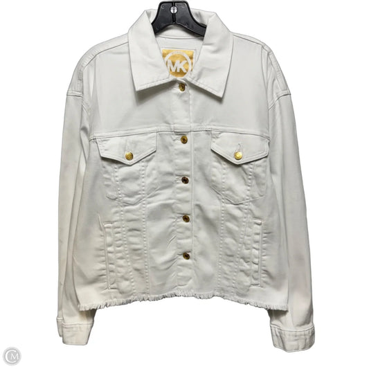 Jacket Denim By Michael By Michael Kors In White, Size: Xl