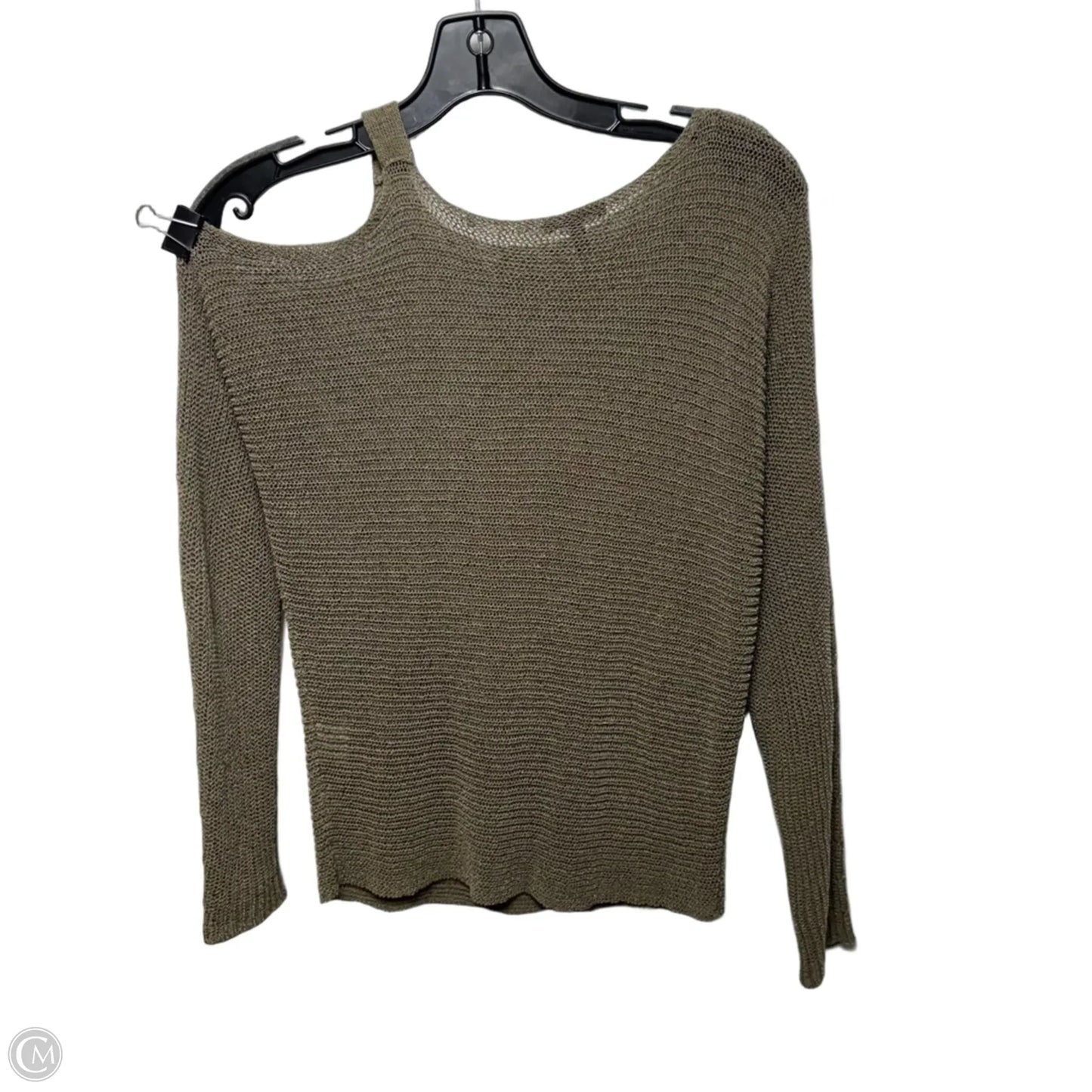 Linen Blend Top Long Sleeve By Eileen Fisher In Green, Size: Xs
