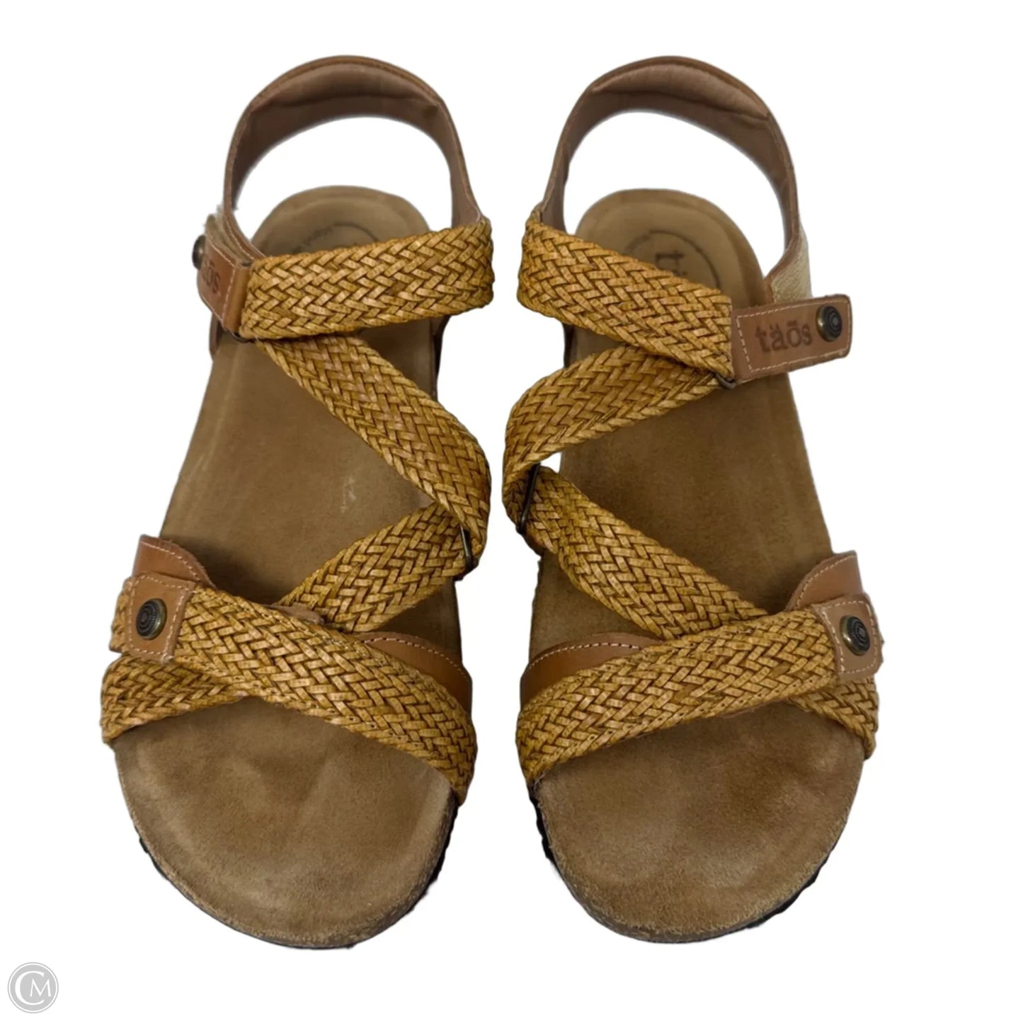 Woven Sandals Heels Wedge By Taos In Tan, Size: 8.5