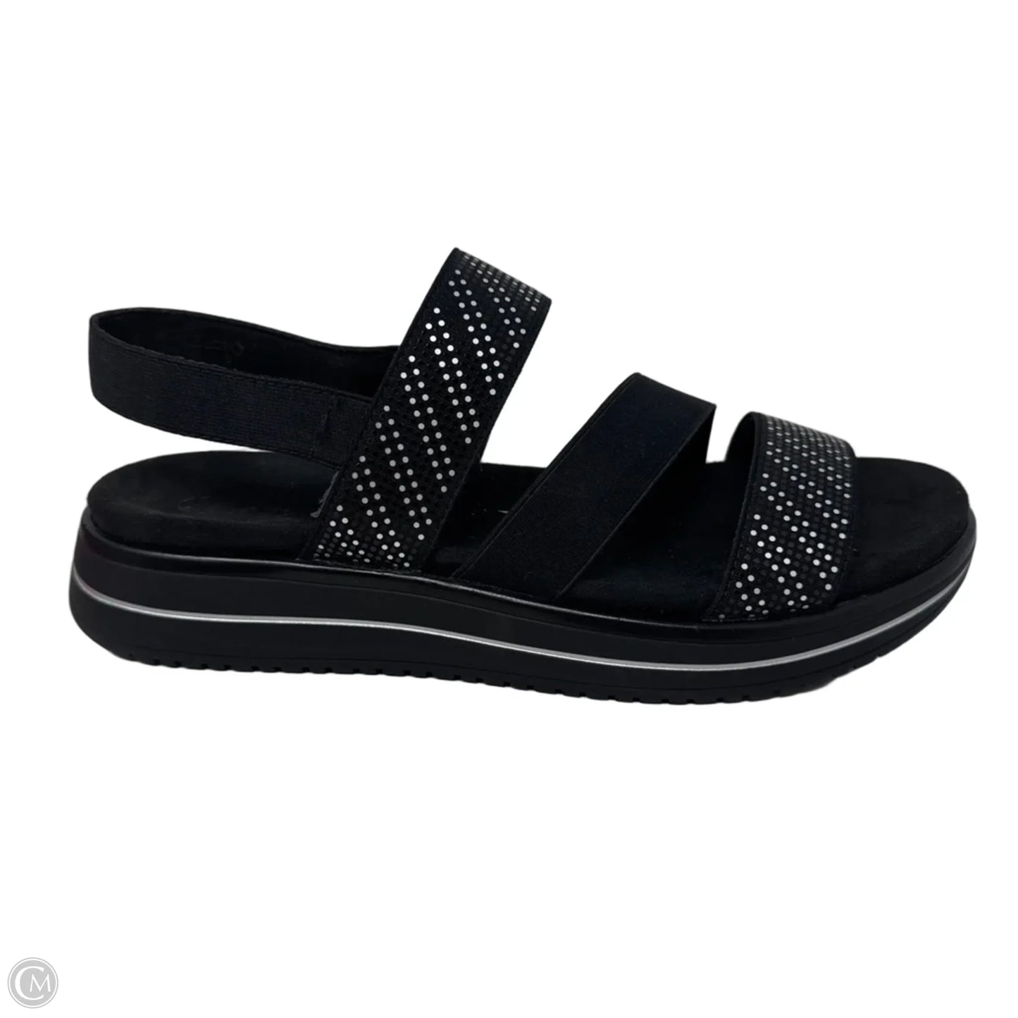 D1J59-03 Strappy Sandals Flats By Remonte In Black, Size: 8.5