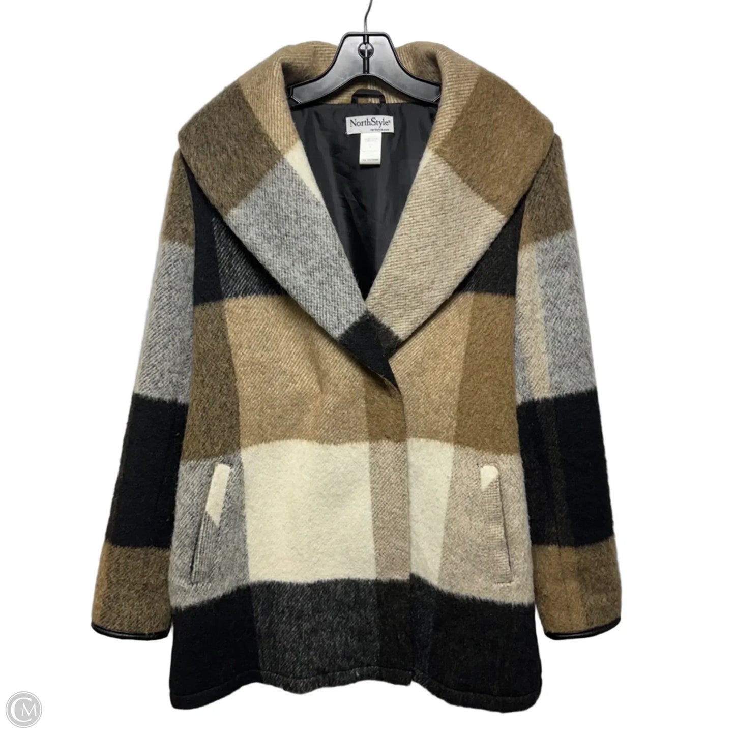 Coat By North Style In Checkered Pattern, Size: M