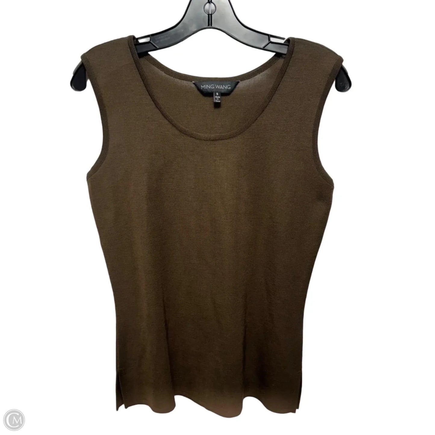 Knit Top Sleeveless By Ming Wang In Brown, Size: S