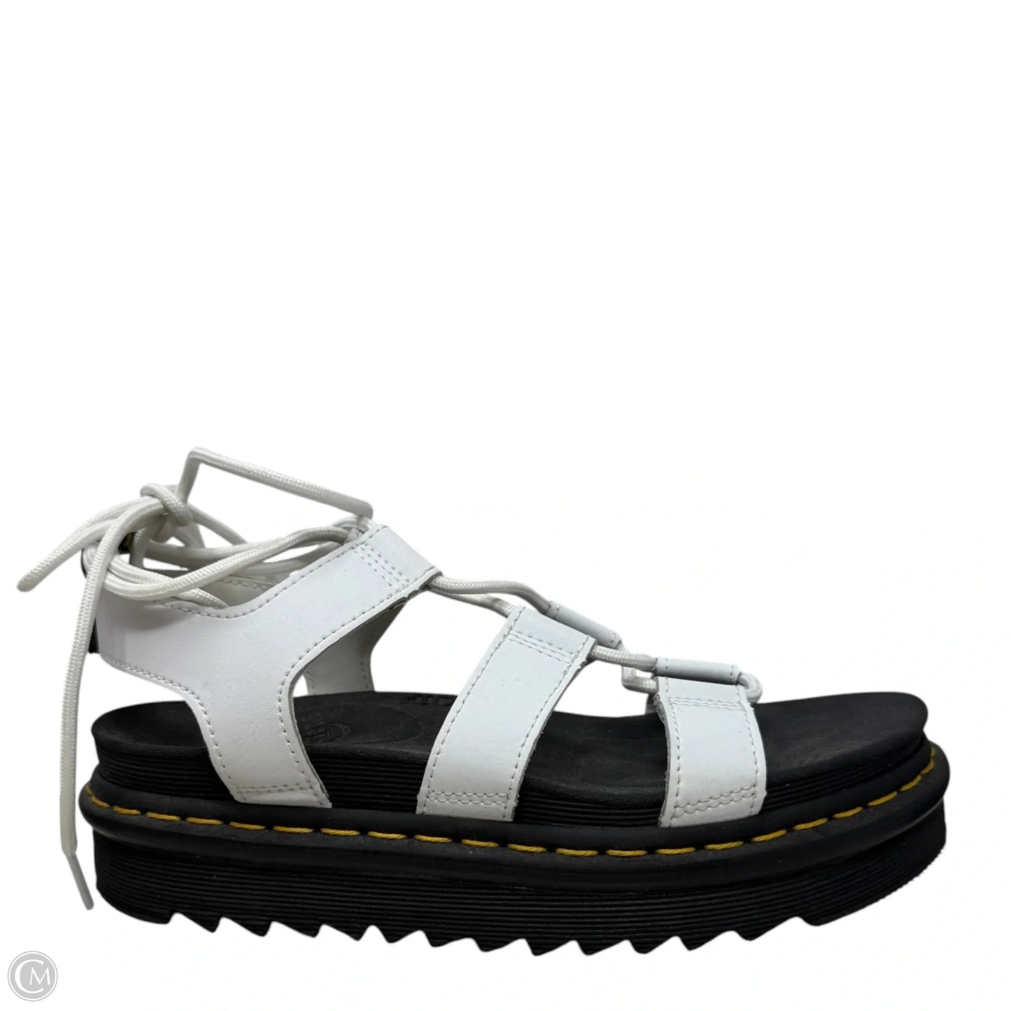 Nartilla Leather Gladiator Platform Sandals Designer By Dr Martens In White, Size: 7