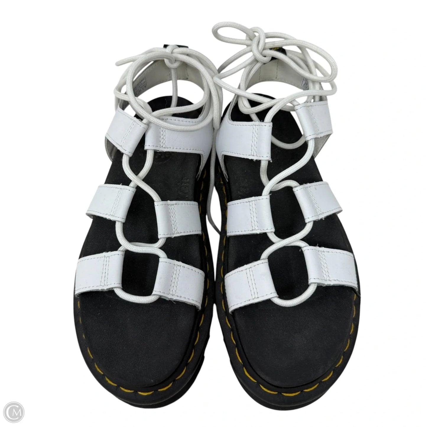 Nartilla Leather Gladiator Platform Sandals Designer By Dr Martens In White, Size: 7