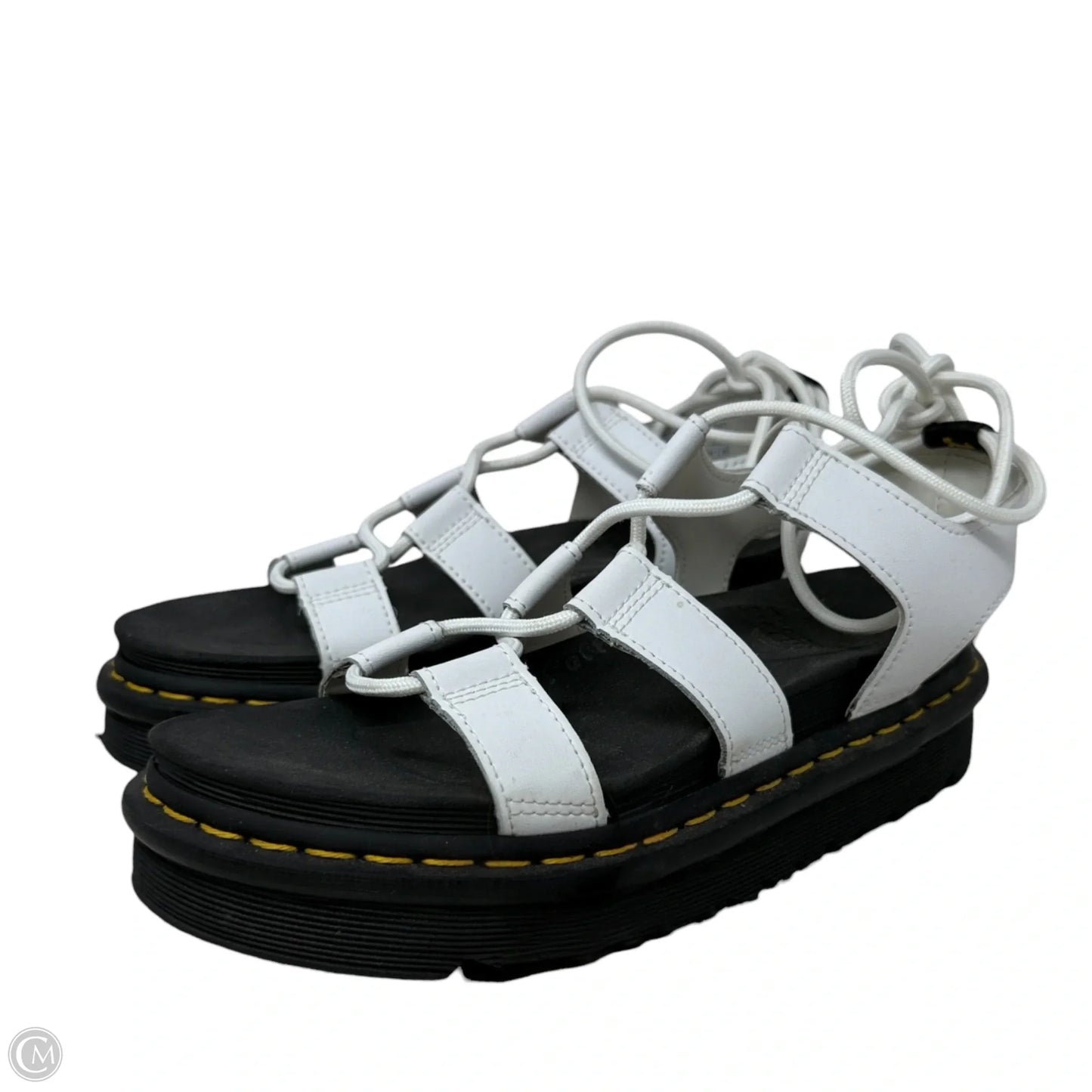 Nartilla Leather Gladiator Platform Sandals Designer By Dr Martens In White, Size: 7