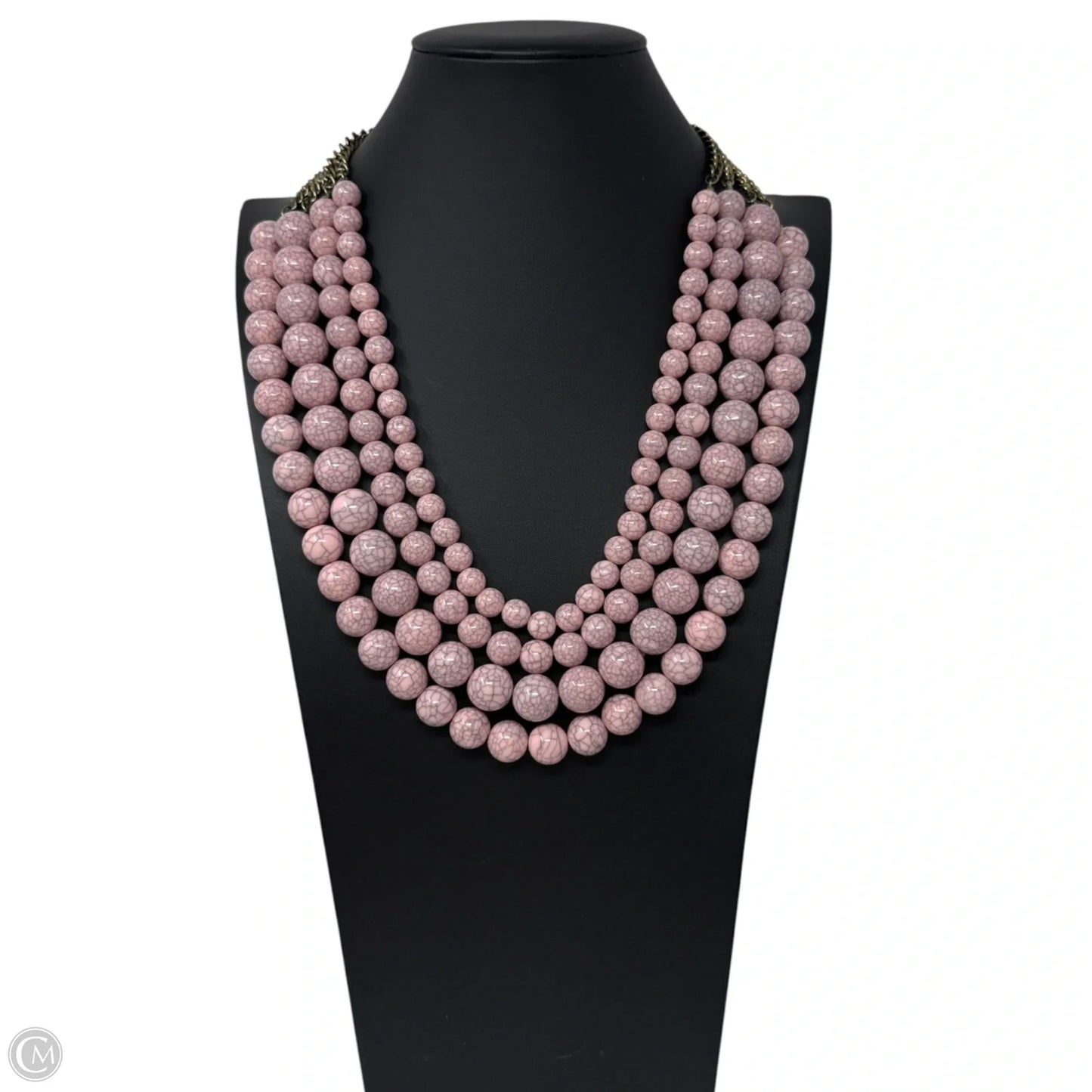 Pink Beaded Layered Necklace By Sugarfix