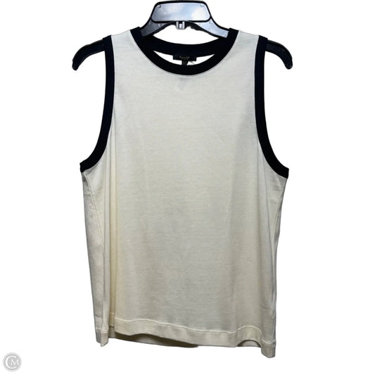 Top Sleeveless By Massimo Dutti In Black & Cream, Size: Xl