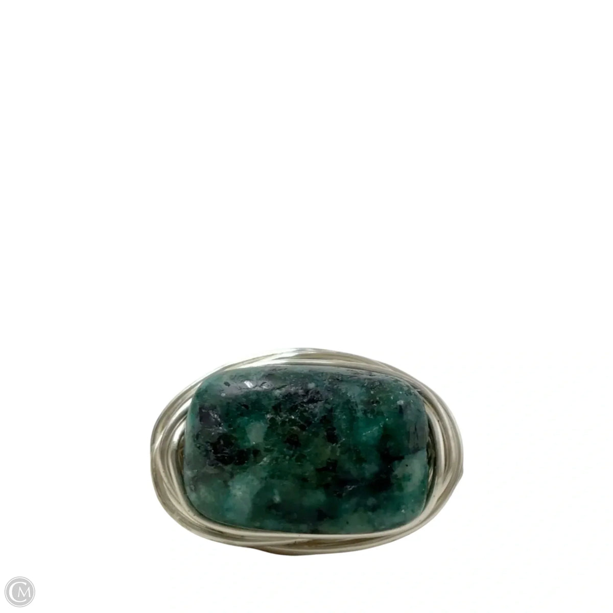 Wire Wrapped African Turquoise Jasper Statement Ring, Size: 7