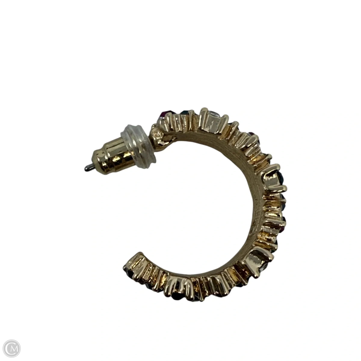 Rhinestone Cluster Hoop Earrings