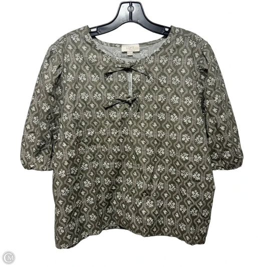 Bow Top Short Sleeve By Ann Taylor In Grey & White, Size: Xl