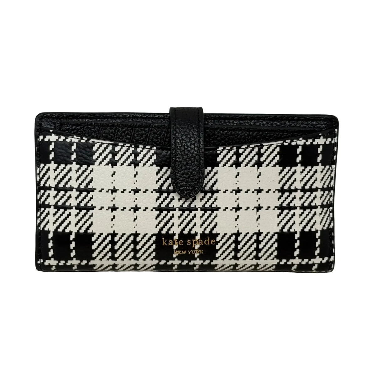 Hudson Bifold Wallet In Posh Plaid Designer By Kate Spade, Size: Large