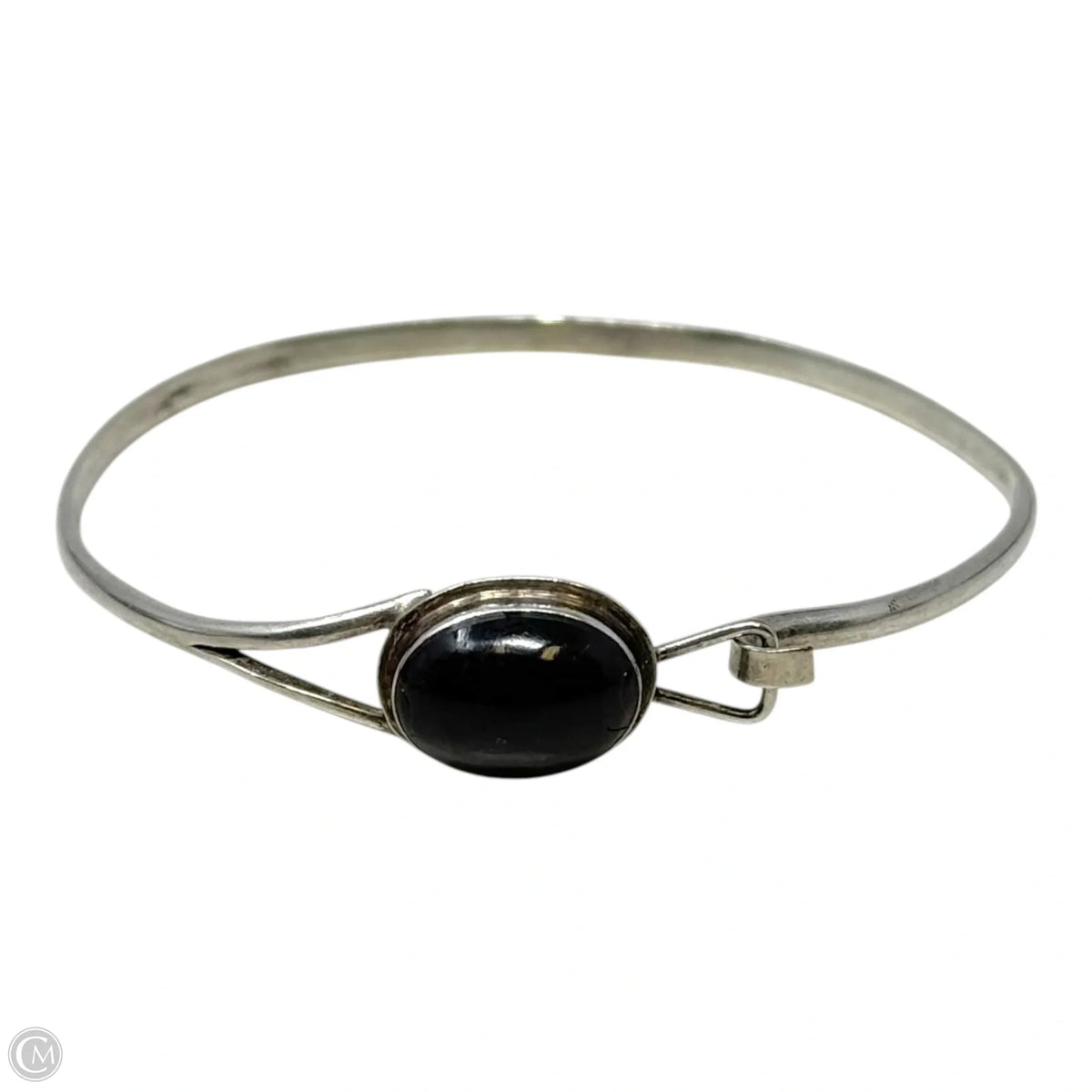 Onyx Sterling Silver Bangle Bracelet