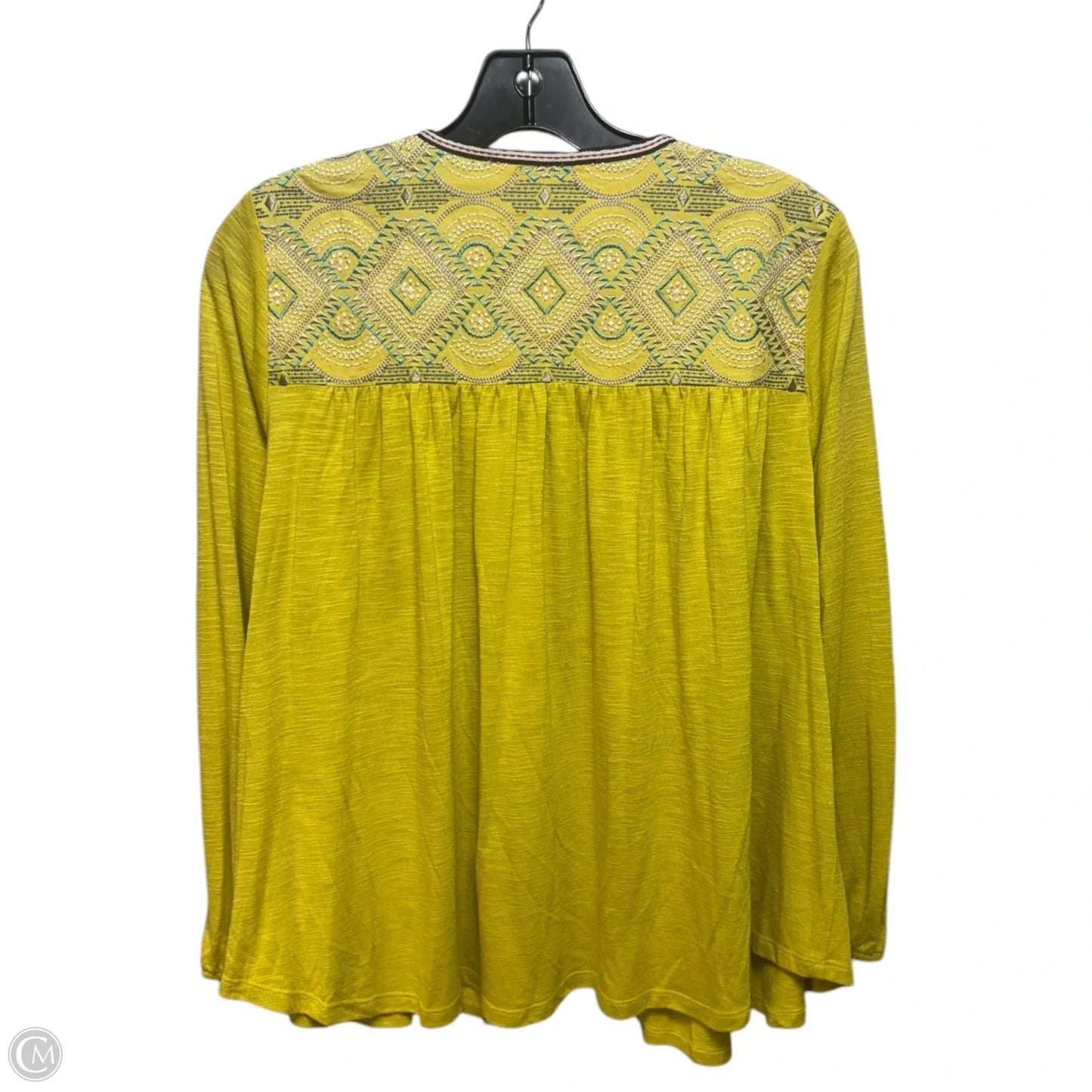 All I Am Embroidered Cardigan By Ezra In Yellow, Size: M
