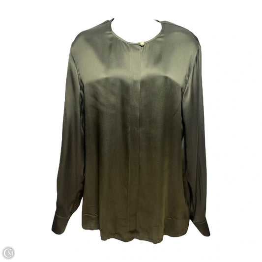 Silk Top Long Sleeve Designer By Escada By Margaretha Ley In Green, Size: 4