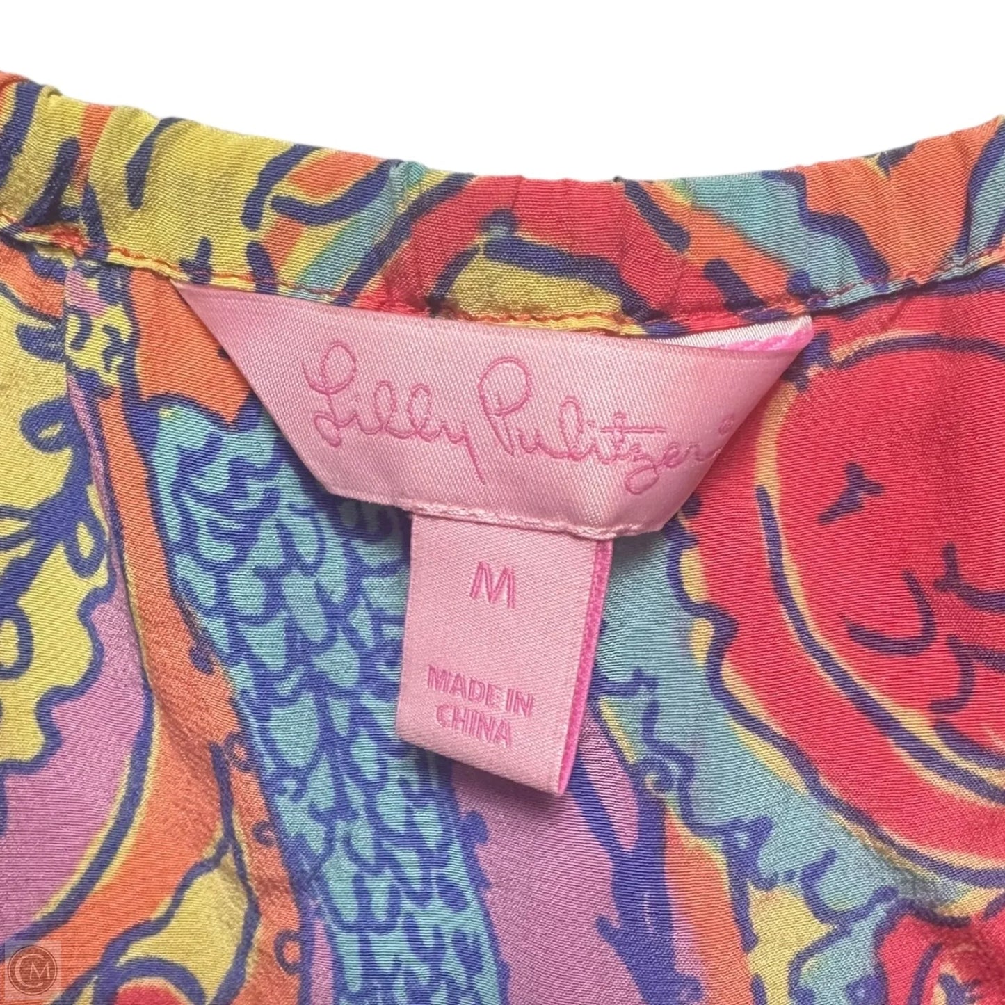 Trisha Silk Top Long Sleeve Designer By Lilly Pulitzer In Feelin Groovy Multi-colored, Size: M
