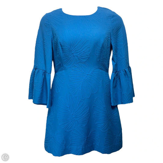 Viola Stretch Dress Designer By Lilly Pulitzer In Macaw Blue Who Let The Fronds Out Pucker Jacquard, Size: 10