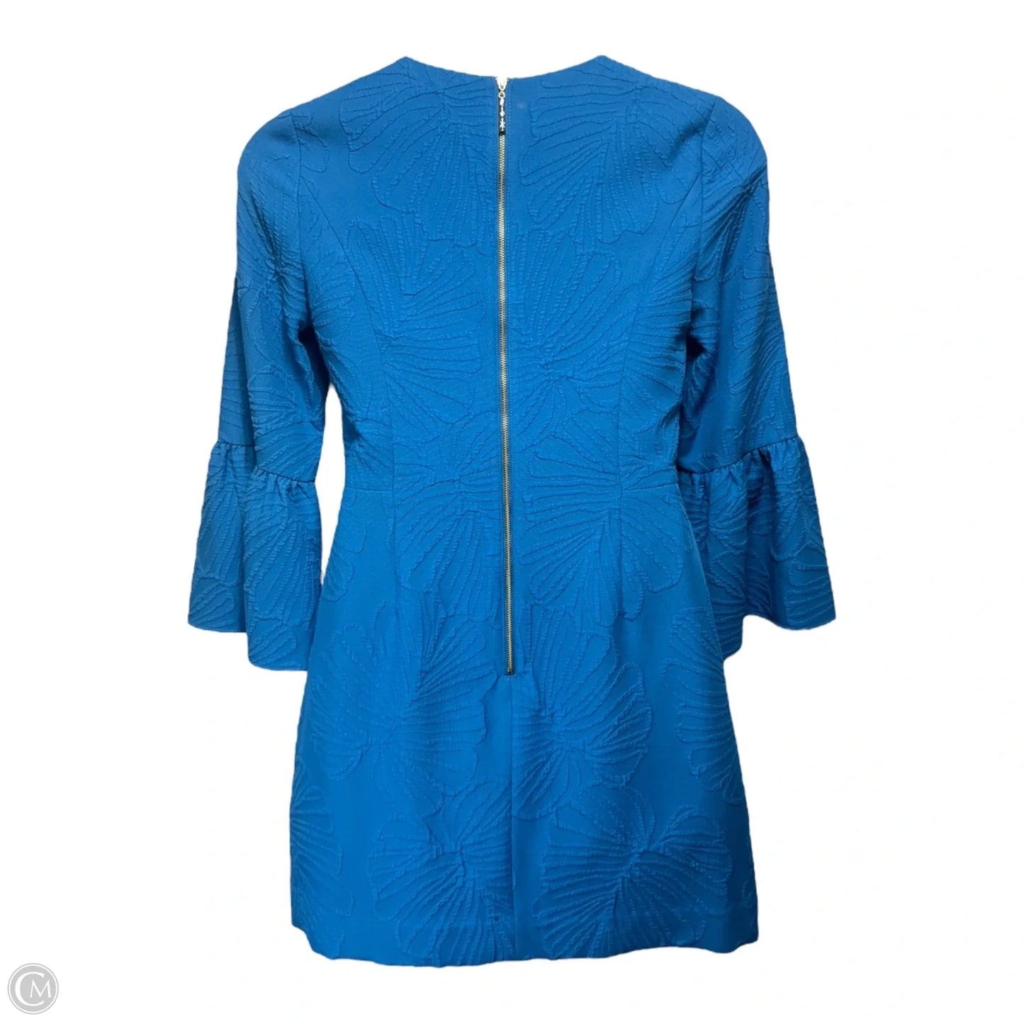 Viola Stretch Dress Designer By Lilly Pulitzer In Macaw Blue Who Let The Fronds Out Pucker Jacquard, Size: 10