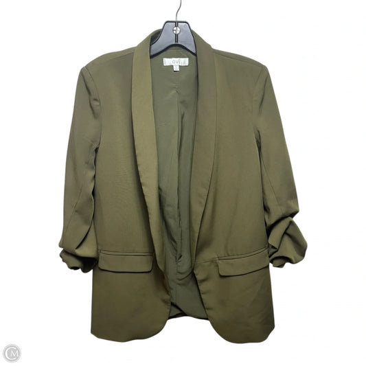 Ruched Sleeve Blazer By Venti6 In Green, Size: L