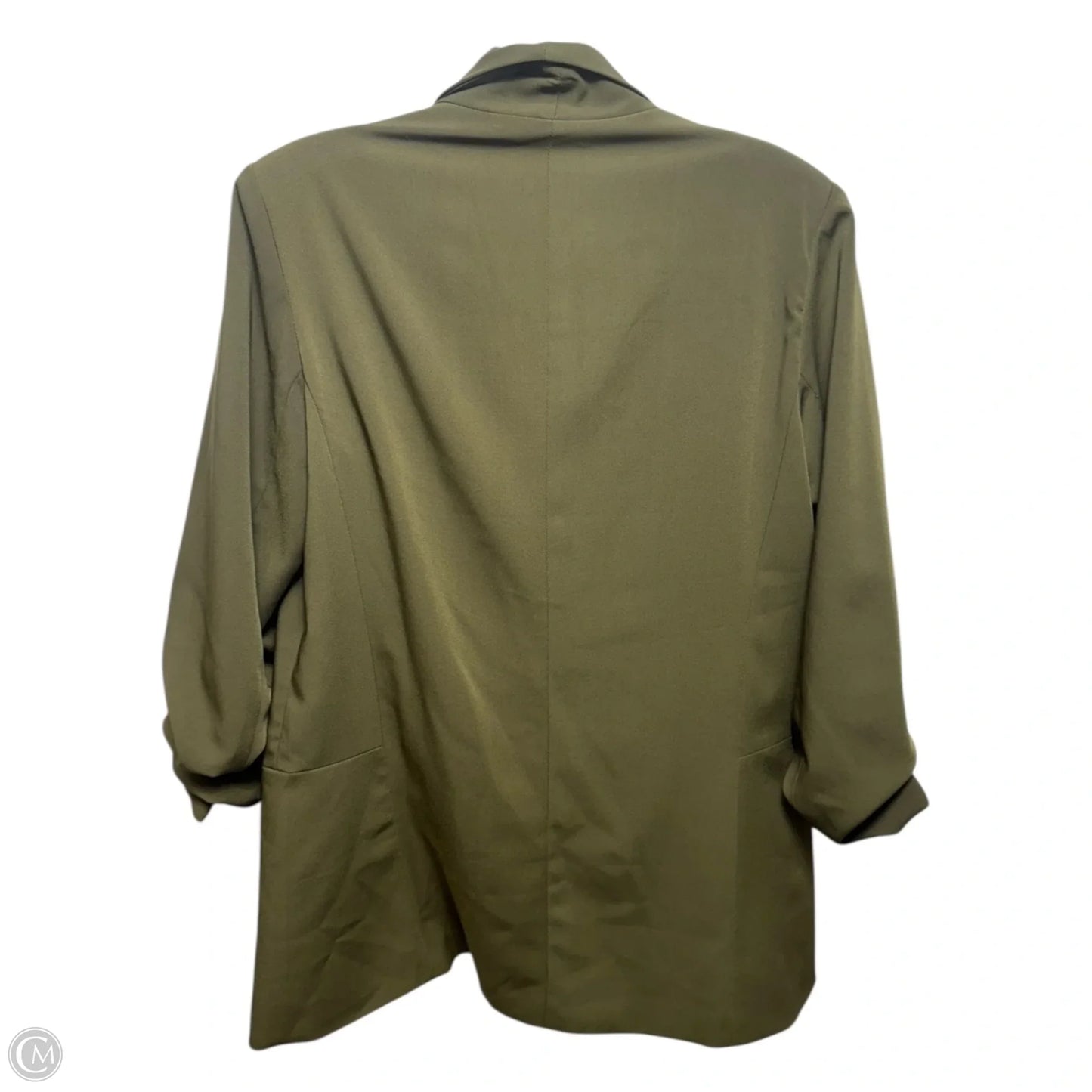 Ruched Sleeve Blazer By Venti6 In Green, Size: L