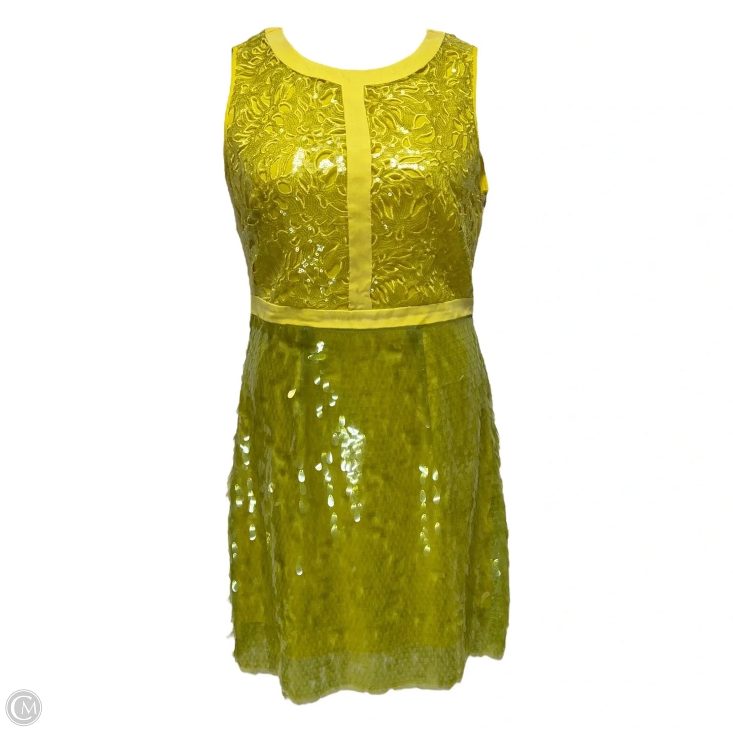 Kenzie Sequin Dress By Coast In Yellow, Size: 12