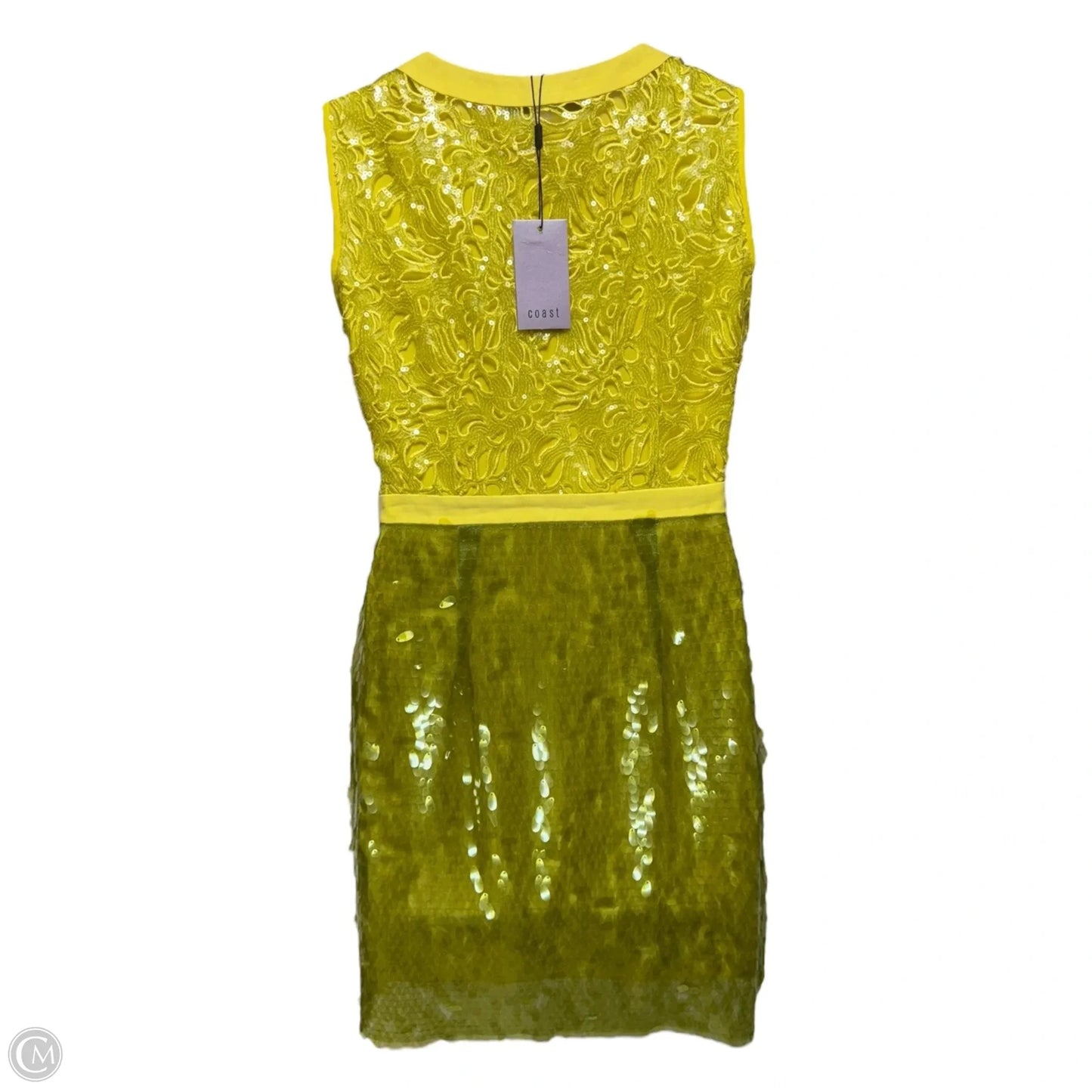 Kenzie Sequin Dress By Coast In Yellow, Size: 12