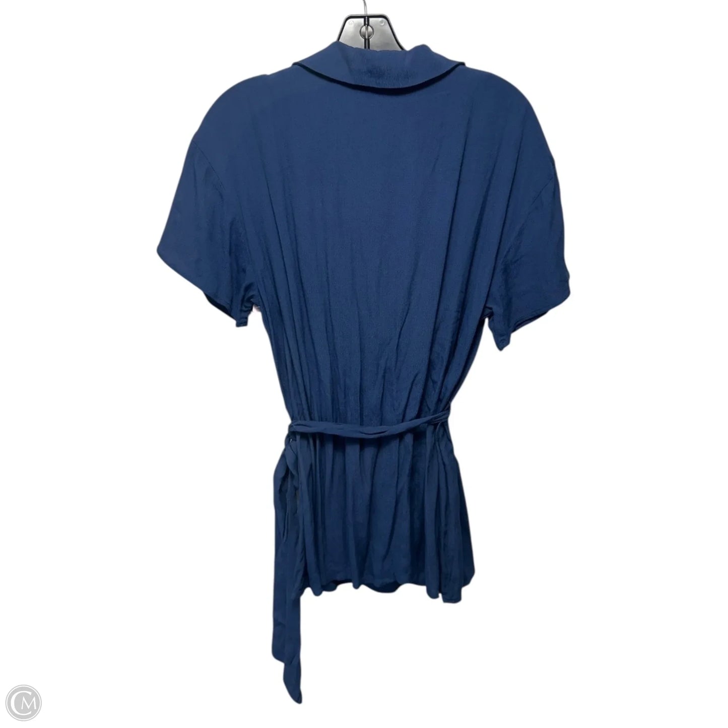 Belted Wrap Top By Modcloth In Navy, Size: L