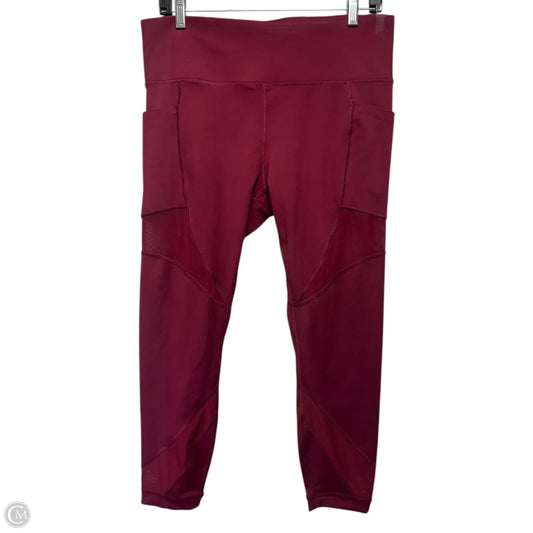 Athletic Leggings By Members Mark In Maroon, Size: Xxl