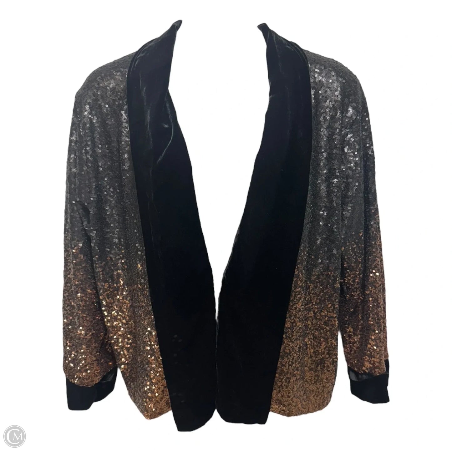 Dorian Sequin Kimono Blazer By Johnny Was In Black & Brown, Size: Xl