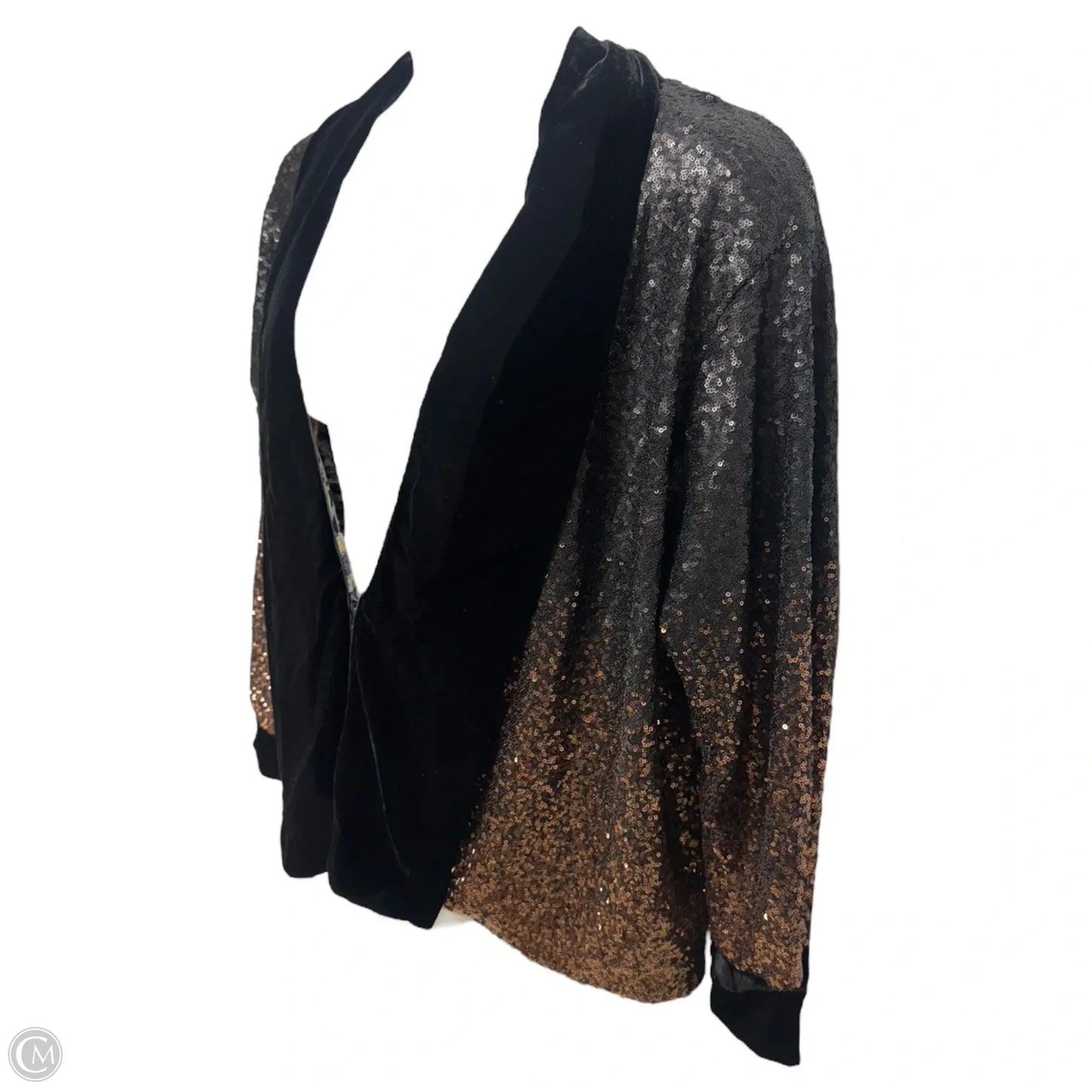 Dorian Sequin Kimono Blazer By Johnny Was In Black & Brown, Size: Xl