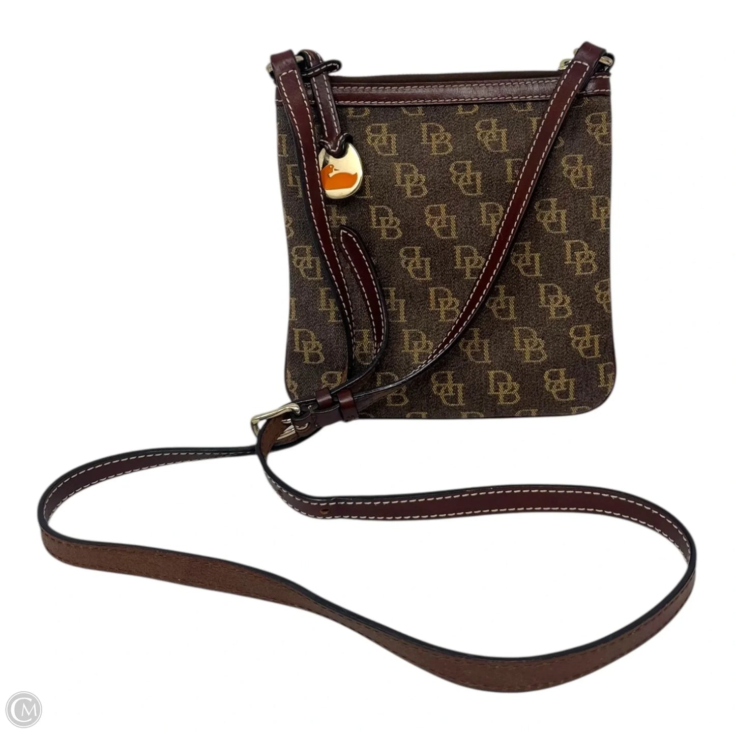 Vintage Monogram Letter Carrier Crossbody Designer By Dooney And Bourke, Size: Small