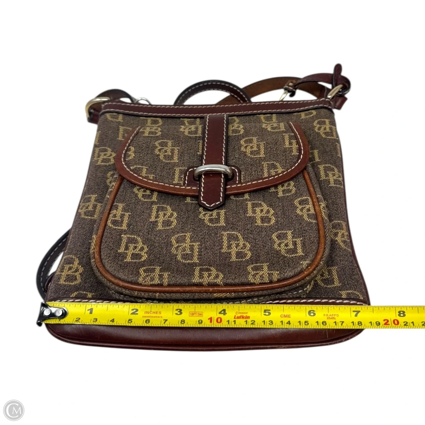 Vintage Monogram Letter Carrier Crossbody Designer By Dooney And Bourke, Size: Small