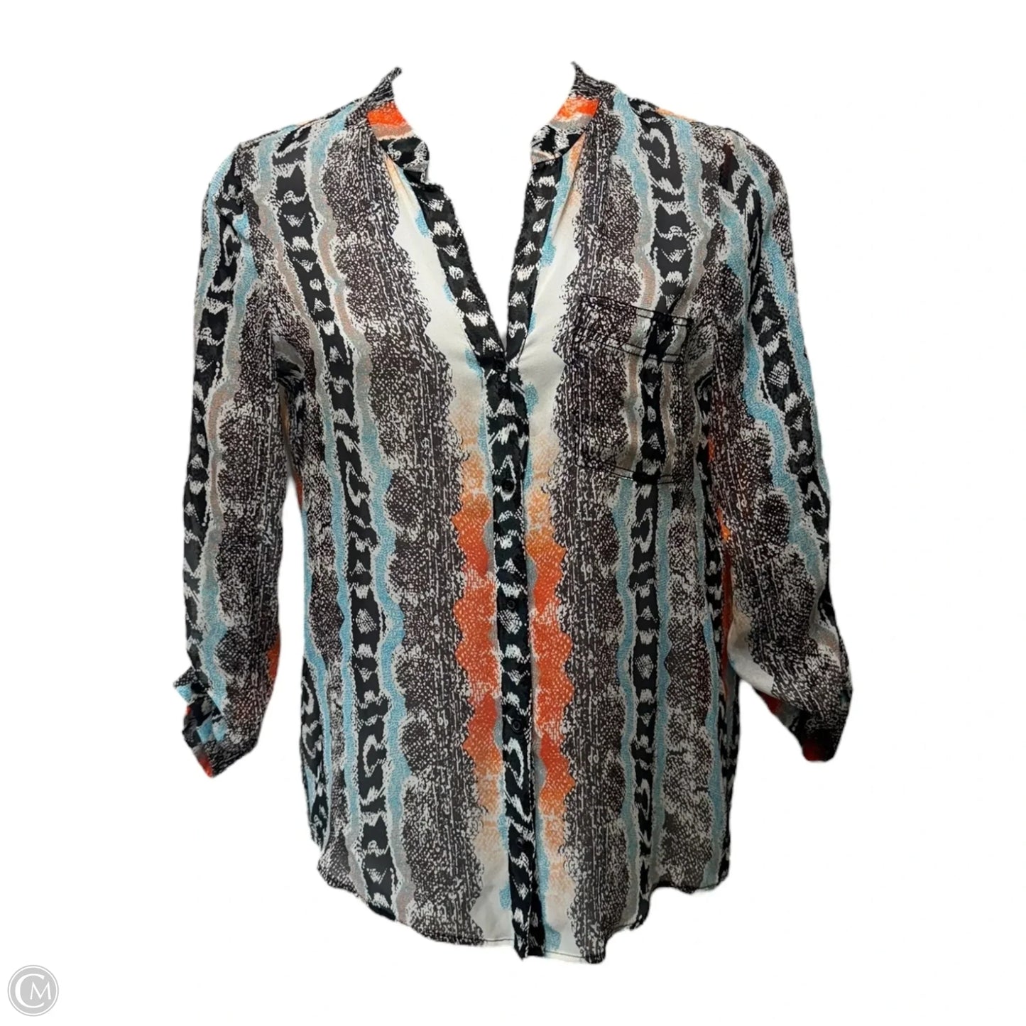 Gilmore Snake Printed Silk Chiffon Blouse Designer By Diane Von Furstenberg In Multi-colored, Size: 8