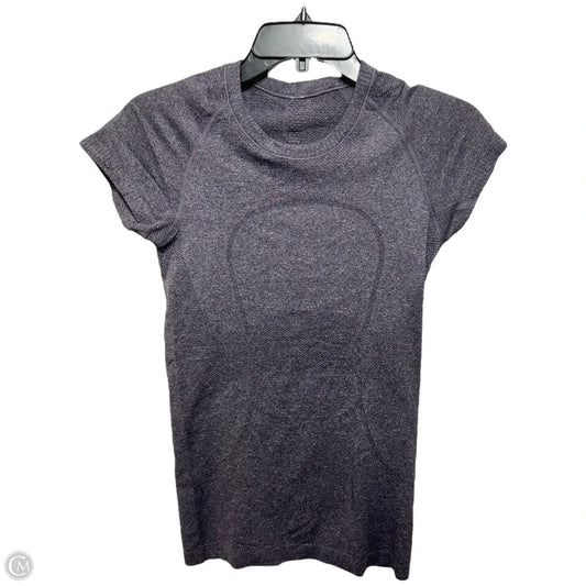 Athletic Top Short Sleeve By Lululemon In Grey, Size: Xs