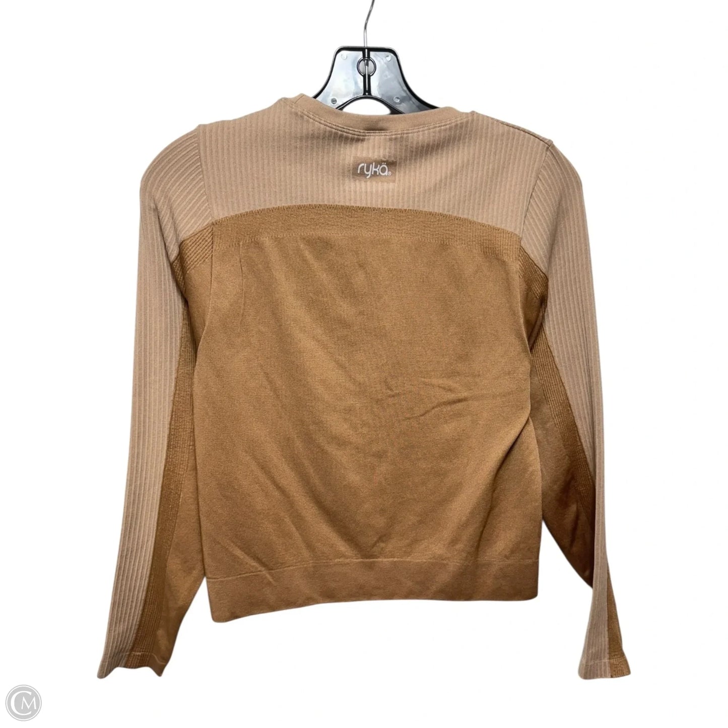 Athletic Top Long Sleeve Crewneck By Ryka In Tan, Size: M