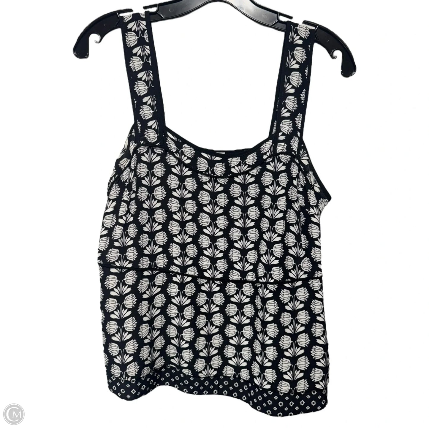Silk Top Sleeveless By Ecru In Black & White, Size: S